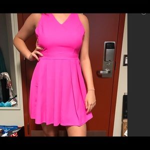 Hot pink and black dress